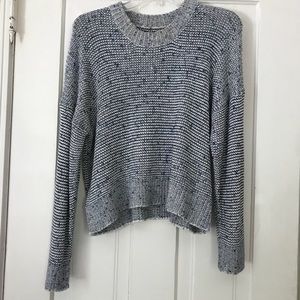 Blue and white crop sweater